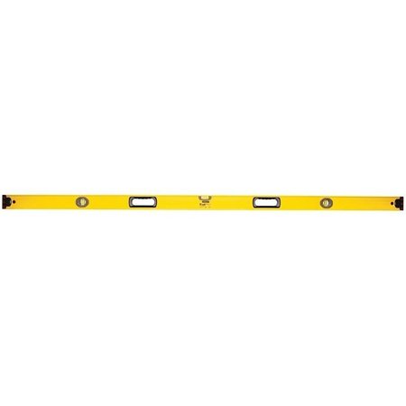 STANLEY Box Beam Level, 72 in L, 3Vial, 2Hang Hole, NonMagnetic, Aluminum, BlackYellow 43-572